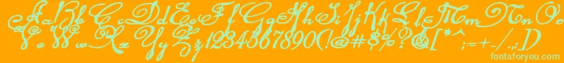Rhalinabexpi Font – Green Fonts on Orange Background