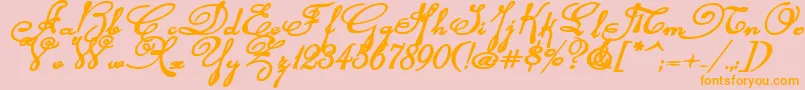 Rhalinabexpi Font – Orange Fonts on Pink Background