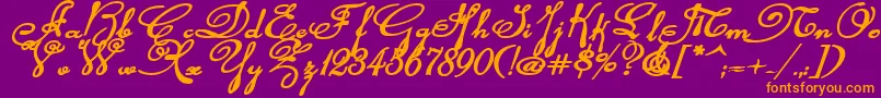 Rhalinabexpi Font – Orange Fonts on Purple Background