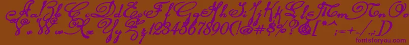 Rhalinabexpi Font – Purple Fonts on Brown Background