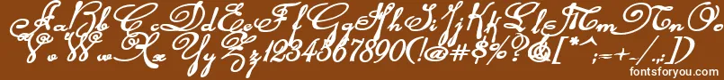 Rhalinabexpi Font – White Fonts on Brown Background