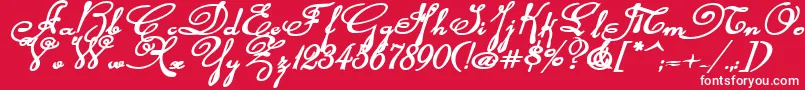 Rhalinabexpi Font – White Fonts on Red Background