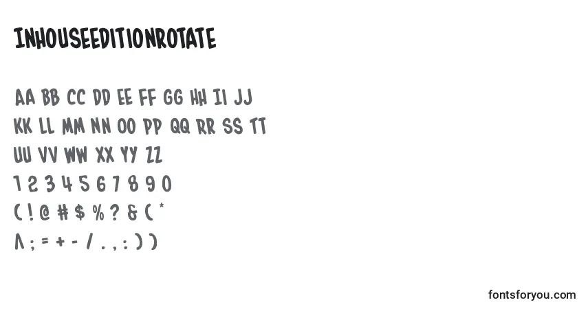 Шрифт Inhouseeditionrotate – алфавит, цифры, специальные символы
