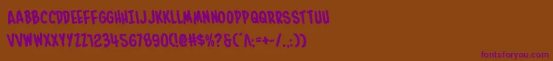 Inhouseeditionrotate Font – Purple Fonts on Brown Background