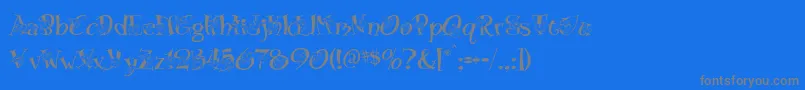 Blossom Font – Gray Fonts on Blue Background