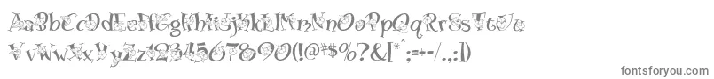 Blossom-fontti – harmaat kirjasimet valkoisella taustalla