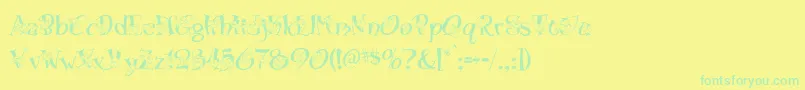 Blossom Font – Green Fonts on Yellow Background