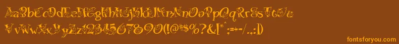 Blossom Font – Orange Fonts on Brown Background