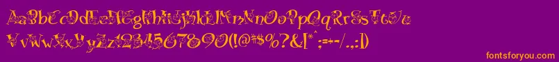 Blossom Font – Orange Fonts on Purple Background