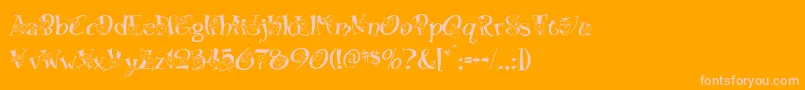 Blossom Font – Pink Fonts on Orange Background