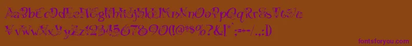 Blossom Font – Purple Fonts on Brown Background