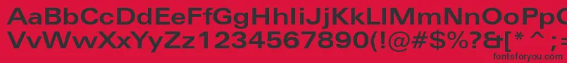 ZurichBoldExtendedBt-Schriftart – Schwarze Schriften auf rotem Hintergrund