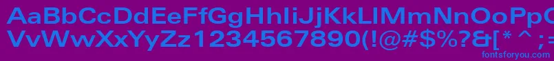 ZurichBoldExtendedBt Font – Blue Fonts on Purple Background