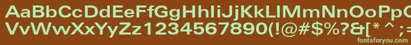 Шрифт ZurichBoldExtendedBt – зелёные шрифты на коричневом фоне
