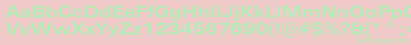 ZurichBoldExtendedBt Font – Green Fonts on Pink Background