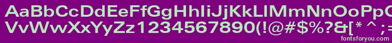 ZurichBoldExtendedBt Font – Green Fonts on Purple Background