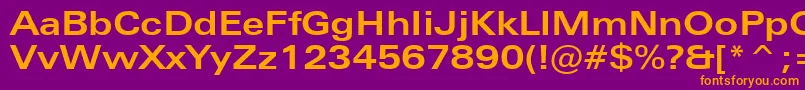 ZurichBoldExtendedBt Font – Orange Fonts on Purple Background