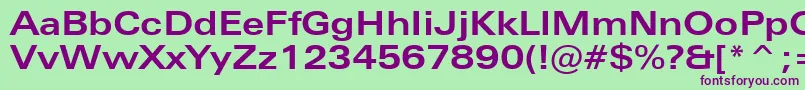 Шрифт ZurichBoldExtendedBt – фиолетовые шрифты на зелёном фоне
