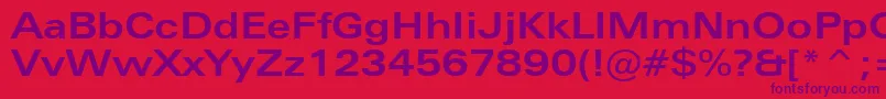ZurichBoldExtendedBt Font – Purple Fonts on Red Background