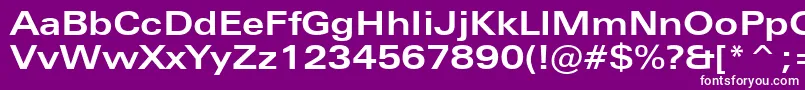 ZurichBoldExtendedBt Font – White Fonts on Purple Background