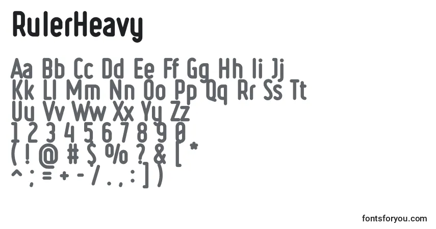 Czcionka RulerHeavy – alfabet, cyfry, specjalne znaki