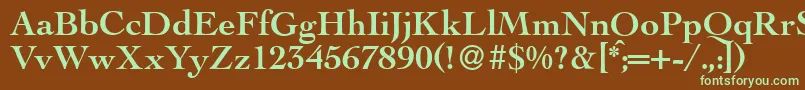 Шрифт LegaBold – зелёные шрифты на коричневом фоне