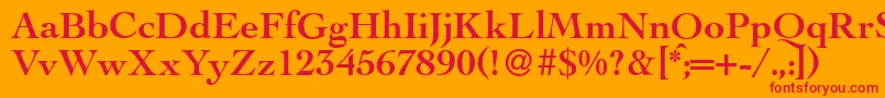 LegaBold Font – Red Fonts on Orange Background