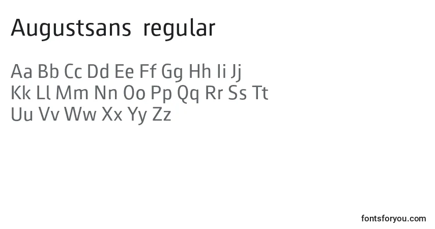 Schriftart Augustsans55regular – Alphabet, Zahlen, spezielle Symbole