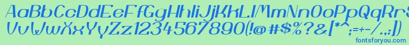 フォントYiggivooUcI – 青い文字は緑の背景です。