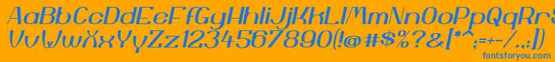 YiggivooUcI Font – Blue Fonts on Orange Background