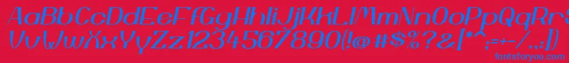 YiggivooUcI Font – Blue Fonts on Red Background