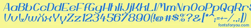 YiggivooUcI Font – Blue Fonts on Yellow Background