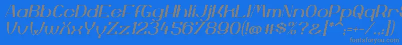 YiggivooUcI Font – Gray Fonts on Blue Background