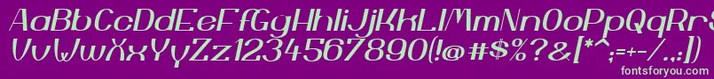 YiggivooUcI Font – Green Fonts on Purple Background