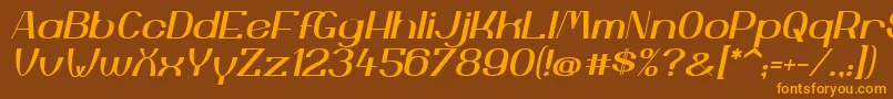 YiggivooUcI Font – Orange Fonts on Brown Background