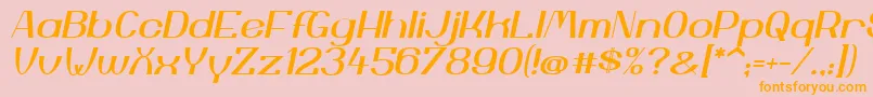 YiggivooUcI-Schriftart – Orangefarbene Schriften auf rosa Hintergrund