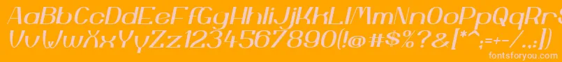 フォントYiggivooUcI – オレンジの背景にピンクのフォント
