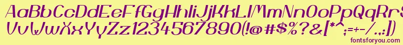 YiggivooUcI Font – Purple Fonts on Yellow Background