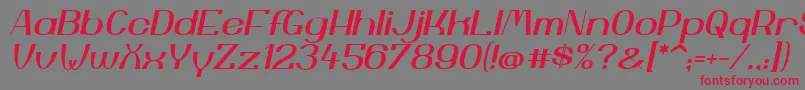 フォントYiggivooUcI – 赤い文字の灰色の背景
