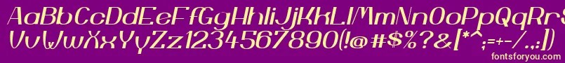 YiggivooUcI-Schriftart – Gelbe Schriften auf violettem Hintergrund