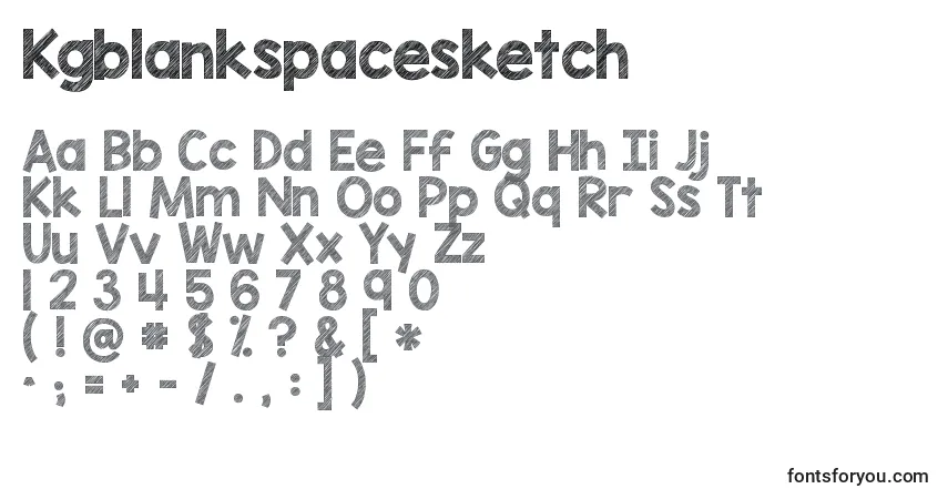Schriftart Kgblankspacesketch – Alphabet, Zahlen, spezielle Symbole