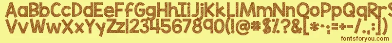 Kgblankspacesketch Font – Brown Fonts on Yellow Background