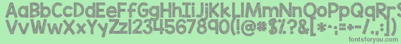 Fonte Kgblankspacesketch – fontes cinzas em um fundo verde