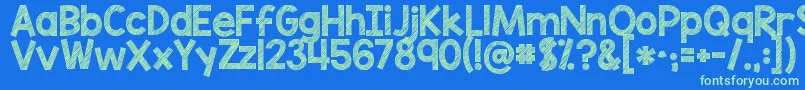 Kgblankspacesketch Font – Green Fonts on Blue Background