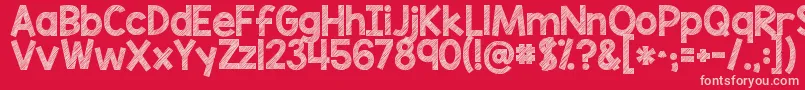 Kgblankspacesketch Font – Pink Fonts on Red Background
