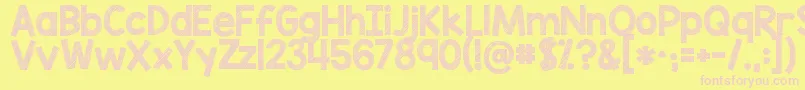 Kgblankspacesketch Font – Pink Fonts on Yellow Background