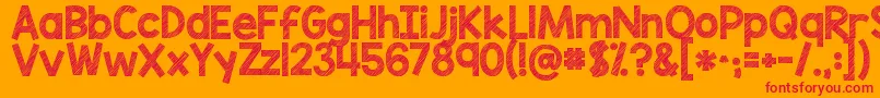 Шрифт Kgblankspacesketch – красные шрифты на оранжевом фоне