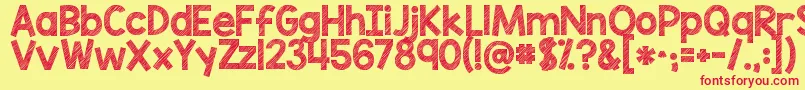 Kgblankspacesketch Font – Red Fonts on Yellow Background