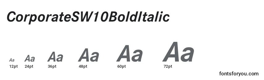 Размеры шрифта CorporateSW10BoldItalic