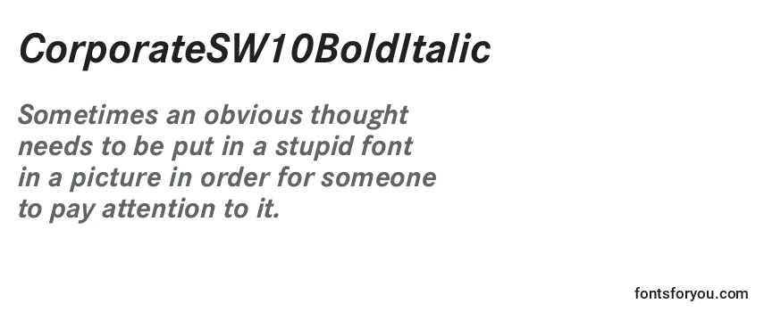 CorporateSW10BoldItalic Font